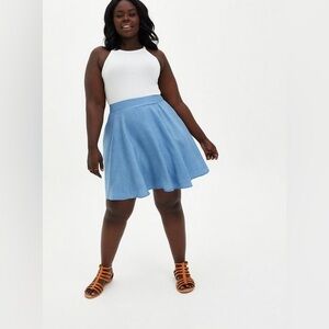 TORRID - Mini Chambray Skater Skirt - 0/LG